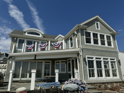 Residential home exterior used as a house washing placeholder