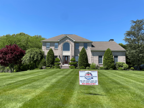 Professionally soft washed home exterior in Rhode Island
