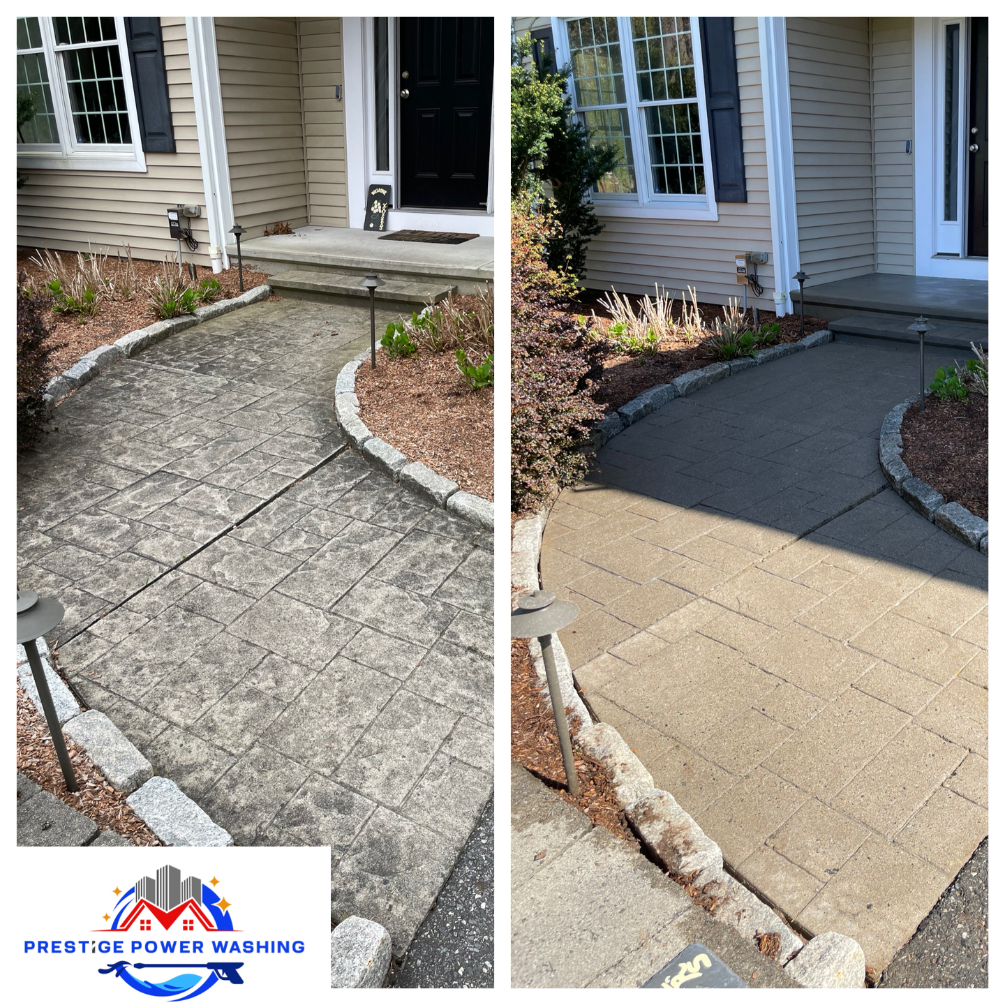 Exterior cleaning project completed by Prestige Power Washing